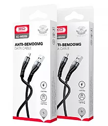 Кабель XO NB209 Braided USB-A - Lightning 12w 2.4a 1м cable Black - мініатюра 2 Кабель XO NB209 Braided USB-A - Lightning 12w 2.4a 1м cable Black - мініатюра 2