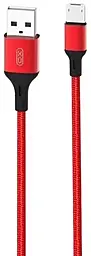 Кабель XO NB143 USB-A - micro USB 12w 2.4a 2м cable Black/Red - фото Кабель XO NB143 USB-A - micro USB 12w 2.4a 2м cable Black/Red