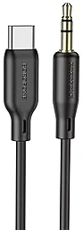 Аудио кабель Borofone BL18 Aux mini Jack 3.5 mm - USB Type-C M/M Cable 1 м чёрный