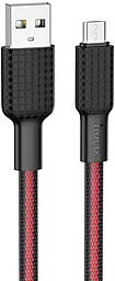 Кабель Hoco X69 USB-A - micro USB 12w 2.4a 1м cable Black/Red - фото Кабель Hoco X69 USB-A - micro USB 12w 2.4a 1м cable Black/Red