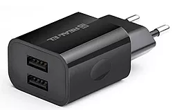 Сетевое зарядное устройство REAL-EL CH-210 2.1a 2xUSB-A home charger black (EL123160014)