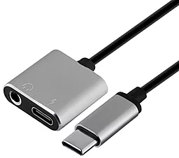 Аудіо-перехідник EasyLife GL-022 M-F Type-C -> Type-C + 3.5mm Silver - фото Аудіо-перехідник EasyLife GL-022 M-F Type-C -> Type-C + 3.5mm Silver