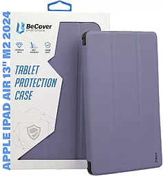 Чехол для планшета BeCover Tri Fold Soft TPU с креплением Apple Pencil для Applei iPad Air 13" M2 2024 Purple (711468) - фото Чехол для планшета BeCover Tri Fold Soft TPU с креплением Apple Pencil для Applei iPad Air 13" M2 2024 Purple (711468)