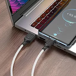 Кабель Hoco X90 Cool Silicone USB-A - Type-C 15w 3a 1м cable White - мініатюра 4 Кабель Hoco X90 Cool Silicone USB-A - Type-C 15w 3a 1м cable White - мініатюра 4