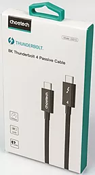 USB HD/PD Кабель Choetech Thunderbolt 4 8k 60hz 40gbps 100w 5a 0.8m USB Type-C - Type-C cable black (A3010-BK) - мініатюра 10