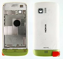 Корпус для Nokia C5-06 White с зеленой накладкой