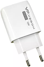Мережевий зарядний пристрій Veron Home Charger AC62L 12W 2xUSB-A 2.4A + Lightning cable White - мініатюра 4