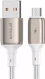 Кабель Proove Dense Metal USB-A - micro USB 12w 2.4a 1м cable White - фото Кабель Proove Dense Metal USB-A - micro USB 12w 2.4a 1м cable White