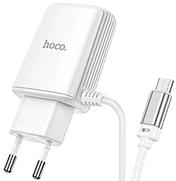 Мережевий зарядний пристрій Hoco C82A Real Power 2xUSB-A + micro USB cable white - мініатюра 3