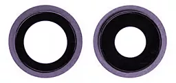 Скло камери Apple iPhone 12 / iPhone 12 mini з рамкою (комплект 2 шт) Purple