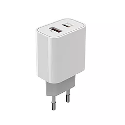Сетевое зарядное устройство с быстрой зарядкой ColorWay 30w PPS PD/QC4+ USB-C/USB-A home charger white (CW-CHS037PD-WT)
