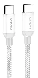 Кабель Borofone BX68 USB Type-C - Type-C 100w 5a 2м PD cable Silver - фото Кабель Borofone BX68 USB Type-C - Type-C 100w 5a 2м PD cable Silver