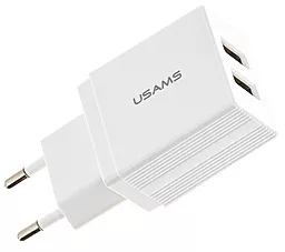 Сетевое зарядное устройство Usams T24 2.1a 2xUSB-A ports charger white (US-CC090) - фото Сетевое зарядное устройство Usams T24 2.1a 2xUSB-A ports charger white (US-CC090)
