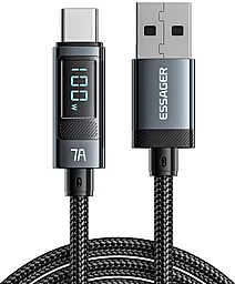 Кабель Essager Fully Compatible Digital Display USB-A - Type-C 100w 7a 2м cable Black - фото Кабель Essager Fully Compatible Digital Display USB-A - Type-C 100w 7a 2м cable Black