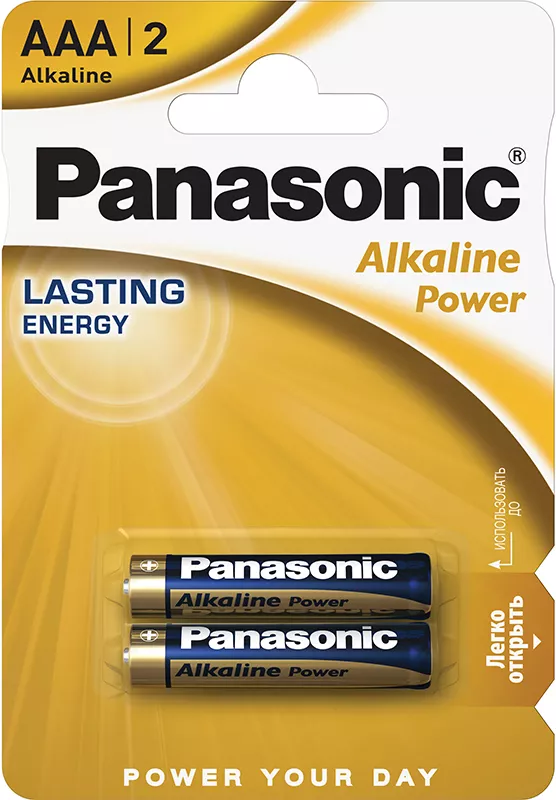 Батарейки Panasonic (R03) AAA Alkaline Power 2шт (LR03REB/2BP) - фото 1
