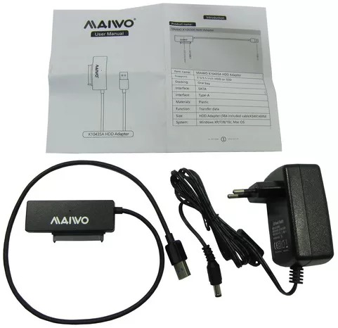 Адаптер Maiwo HDD/SSD SATA 2,5"/3,5"/5,25" на USB 3.0 БП 12А/2A (K10435A) - фото 5