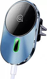 Держатель с беспроводной зарядкой, магнитный Usams Magnetic Air Vent Car Wireless Holder 15W Grey (US-CD170)