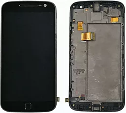 Дисплей Motorola Moto G4 Plus (XT1641, XT1642, XT1644) с тачскрином и рамкой, оригинал, Black