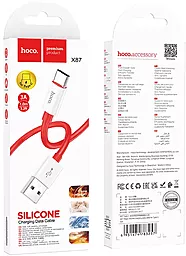 Кабель Hoco X87 Magic Silicon USB-A - Type-C 15w 3a 1м cable Red - мініатюра 5