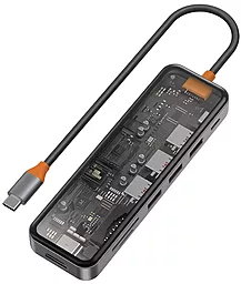 Мультипортовый USB Type-C хаб (концентратор) WIWU Cyber CB007 7-in-1 Transparent
