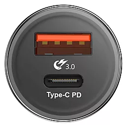 Автомобильное зарядное устройство Baseus Type-C PD + USB QC3.0 2USB 36W Black (CAXLD-A01) - миниатюра 4