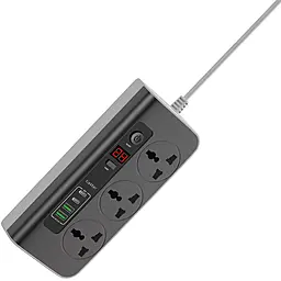 Мережевий фільтр (подовжувач) Earldom ES-SC02 2650w 1.5м 3 розетки 4xUSB-A/2xUSB-C ports з вимикачем білий - фото Мережевий фільтр (подовжувач) Earldom ES-SC02 2650w 1.5м 3 розетки 4xUSB-A/2xUSB-C ports з вимикачем білий