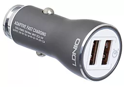 Автомобильное зарядное устройство LDNio C407Q Car Charger Set 2USB 3A + USB Type-C Cable Silver