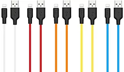 Кабель Hoco X21 Plus Silicone USB-A - Lightning 12w 2.4a 1м cable Black/Blue - миниатюра 3