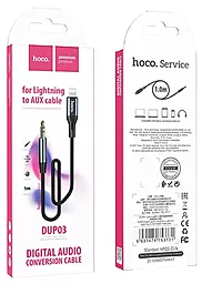 Аудіо кабель Hoco DUP03 Aux mini Jack 3.5 mm - Lightning M/M Cable 1 м black - мініатюра 4