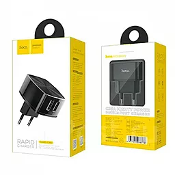 Сетевое зарядное устройство Hoco Mighty 2 USB Charger Black (C26A) - миниатюра 3