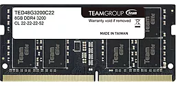 Оперативна пам'ять для ноутбука Team Elite SO-DIMM DDR4 8 GB 3200MHz (TED48G3200C22-S01)