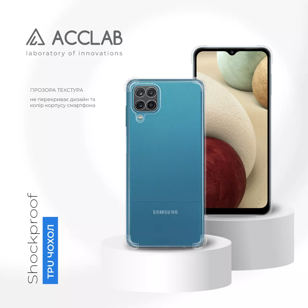Чехол ACCLAB Shockproof для Samsung Galaxy A12 Transparent - фото 4