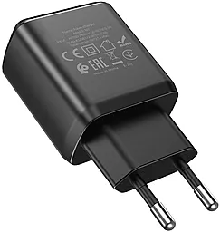 Сетевое зарядное устройство Hoco N7 Speedy 2USB + USB Type-C Cable Black - миниатюра 9