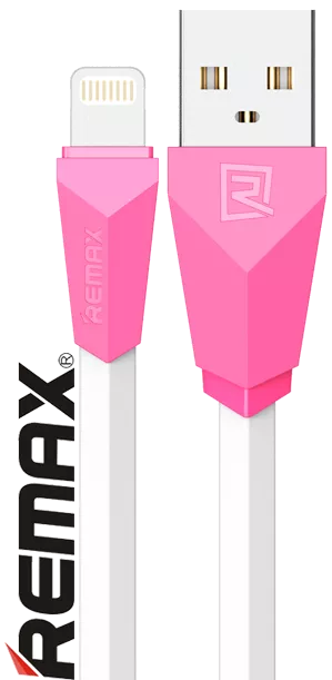 Кабель Remax Alien USB-A - Lightning 12w 2.4a 1м cable Pink/White (RC-30i) - фото 1