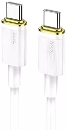 USB PD Кабель Hoco U109 100W 20V 5A 1.2M USB Type-C - Type-C Cable White