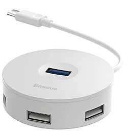 Многопортовый переходник Baseus Round Box Type-C to USB 3.0 + 3 х USB 2.0 White