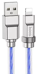 Кабель Hoco Solid silicone U113 USB-A - Lightning 12w 2.4a 1м cable Blue - фото Кабель Hoco Solid silicone U113 USB-A - Lightning 12w 2.4a 1м cable Blue