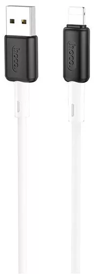 Кабель Hoco X48 Soft Silicone USB-A - Lightning 12w 2.4a 1м cable White - фото 1
