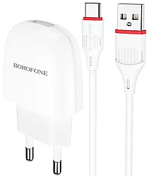 Сетевое зарядное устройство Borofone BA49A Vast power 2.1a home charger + USB-C cable white - фото Сетевое зарядное устройство Borofone BA49A Vast power 2.1a home charger + USB-C cable white