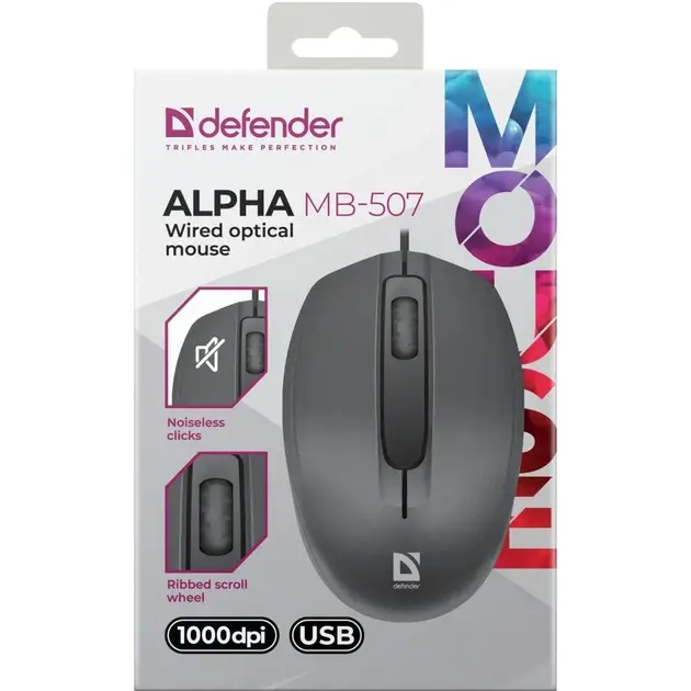 Компьютерная мышка Defender Alpha MB-507 USB Black (52507) - фото 4