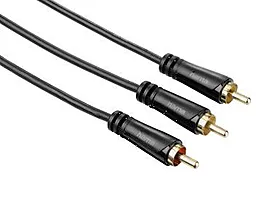 Аудіо кабель Hama 2xRCA M/M Cable 1.5 м black - мініатюра 2