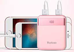 Повербанк Yoobao M4 Pro 10000 mAh Pink - миниатюра 3 Повербанк Yoobao M4 Pro 10000 mAh Pink - миниатюра 3