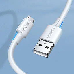 Кабель UGreen US289 Nickel Plating USB-A - micro USB 10w 0.5м cable White (60140) - миниатюра 4