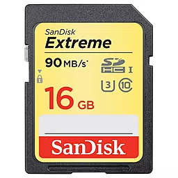 Карта пам'яті SanDisk SDHC 16GB Extreme Class 10 UHS-I U3 (SDSDXNE-016G-GNCIN)