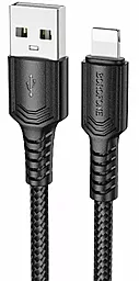 Кабель Borofone BX116 Certain USB-A - Lightning 12w 2.4a 1м cable Black - фото Кабель Borofone BX116 Certain USB-A - Lightning 12w 2.4a 1м cable Black