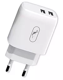 Сетевое зарядное устройство SkyDolphin SC22EB 2.1a 2xUSB-A ports home charger white (MZP-000161) - фото Сетевое зарядное устройство SkyDolphin SC22EB 2.1a 2xUSB-A ports home charger white (MZP-000161)