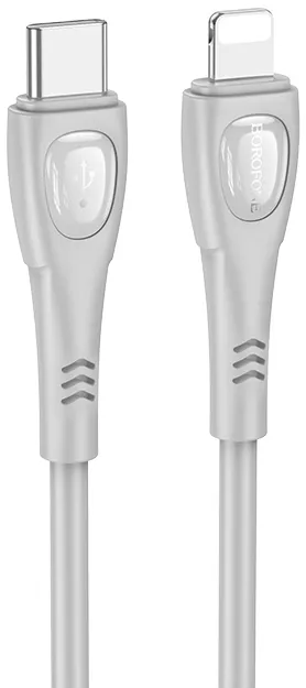 Кабель Borofone BX98 Superior USB Type-C - Lightning 27w 3a 1м PD сable Gray - фото 1