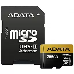Карта пам'яті ADATA microSDXC 256GB Premier ONE Class 10 UHS-II U3 V90 (AUSDX256GUII3CL10-CA1) - фото Карта пам'яті ADATA microSDXC 256GB Premier ONE Class 10 UHS-II U3 V90 (AUSDX256GUII3CL10-CA1)