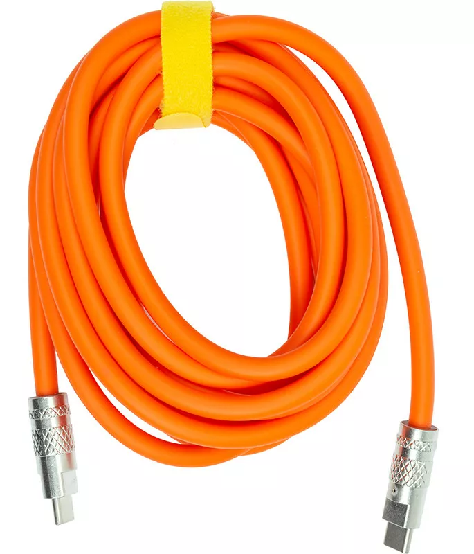 Кабель PowerPlant USB3.0 Type-C - Type-C 120w 6a 3м PD 5gbps data cable Orange (CA913923) - фото 3