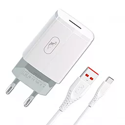 Мережевий зарядний пристрій SkyDolphin SC06T 2.4a home charger + USB-C cable white (MZP-000179)